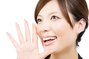 Fototapeta premium Young asian smiling business woman