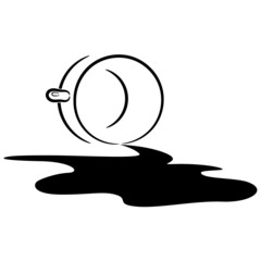 Illustration of an overturned cup and spilled coffee. eps10