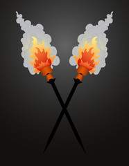 Burning Flames Torch Vector Illustration