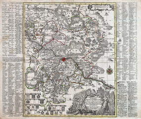 Historische Landkarte Amt Dresden 1757