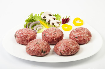 minced meatballs on a white plate