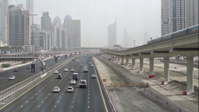 Dubai Sheikh Zayed road fast Motion