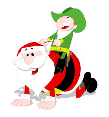 Santa and Kid Vector Illustration