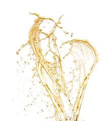  Champagne wine splash, isolated on white background