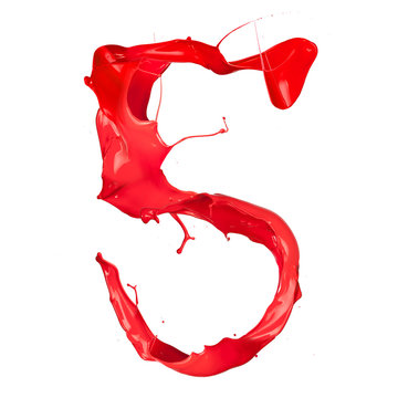 Red Paint Splash Number 