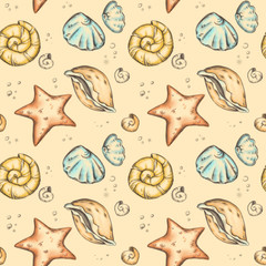 Sea seamless pattern