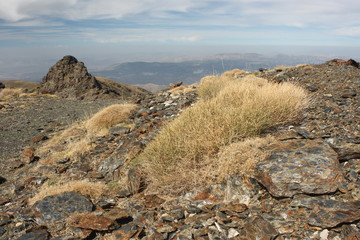 Fototapeta na wymiar parched stoki Sierra Nevada koło Pradollano