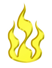 3d golden fire