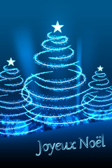 Carte de Noël Abstrait Bleu