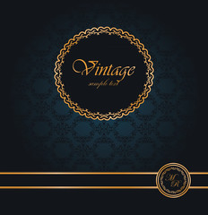 Vintage seamless wallpaper with a ribbon and frame