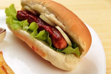 appetizing  hot dog