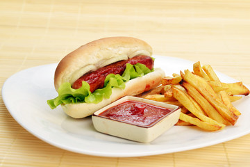 appetizing  hot dog