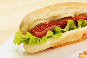 appetizing  hot dog