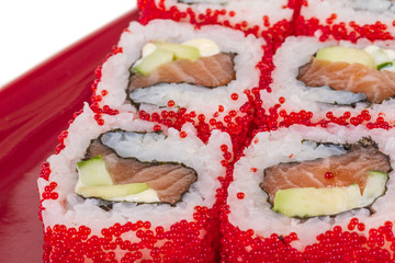 Tobiko Spicy Maki Sushi - Hot Roll with various type of Tobiko (