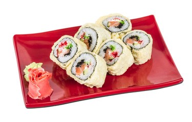 Japanese Cuisine -Tempura Maki Sushi (Deep Fried Roll made of sa