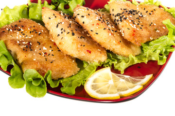Roasted fish with lemon