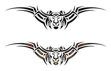 Isolated tiger tribal tattoo for the back