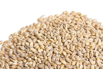 Pile of Pearl Barley isolated on white