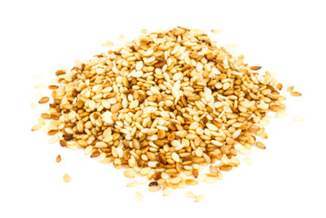 sesame heap on white background