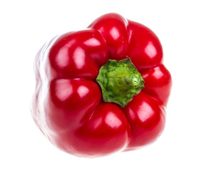 Bright red pepper isolated on white