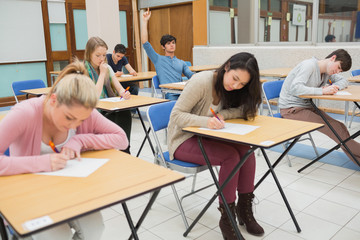 Students sitting at the classroom