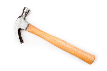 Lying hammer with a wooden handle