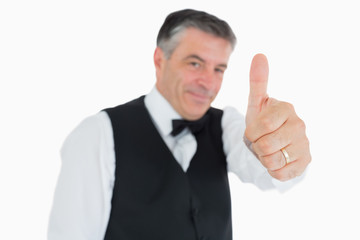 Glad man posing in suit