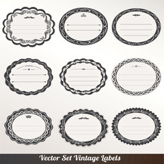 Vector Frame labels Set ornamental vintage decoration