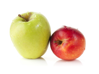 Red and green apples isolated