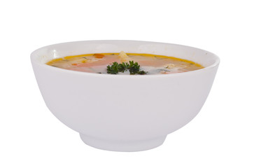 bowl of soup isolated