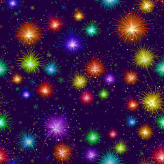 Fototapeta premium Fireworks, seamless