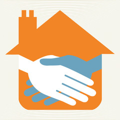 Property or real estate handshake design.