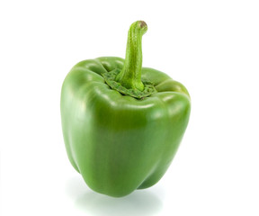 Green sweet pepper on a white background