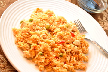 Chicken Fried Rice with a Fork
