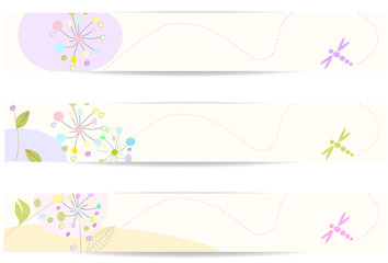 Fototapeta premium Bannières florales