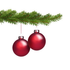 Rote Christbaumkugeln