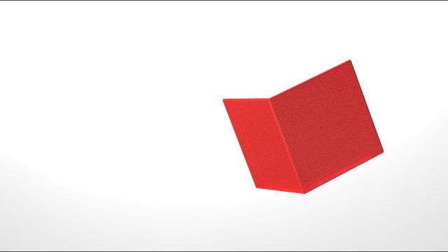 3d animation of  red cube