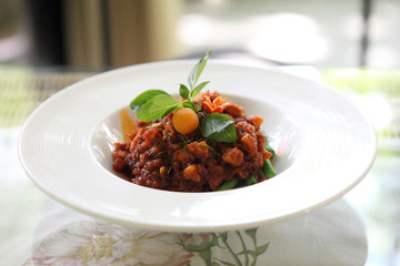 Fried chilly paste with pork