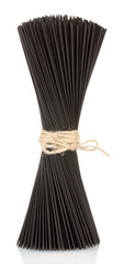 Black  spaghetti isolated on white