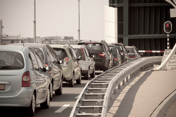 Open Bridge and Waiting Cars