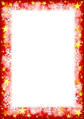 Christmas Frame with Stars and Snowflakes