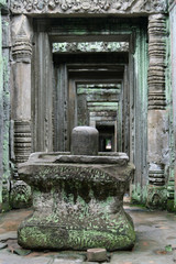 Phallic lingam symbol at a temple in Angkor