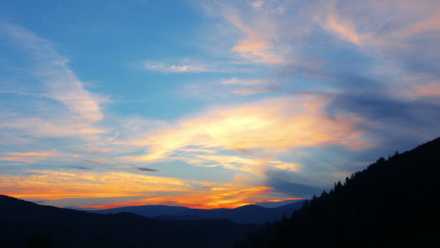 mountain landscape. sunset.