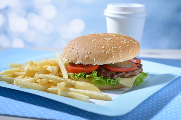 Hamburger and potato