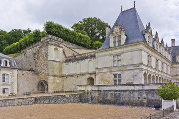 Fototapeta na wymiar Villandry Castle (Chateau) and traditional French gardens.