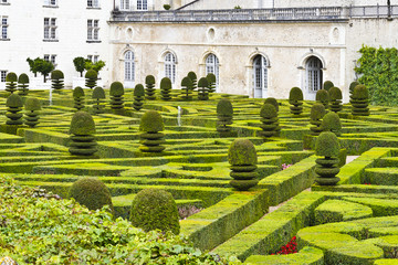 Villandry Castle (Chateau) and traditional French gardens.