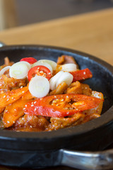 Spicy stir-fried pork with vegetables