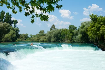 Gartenposter Wasserfall auf dem Fluss Manavgat, Türkei © olgavolodina