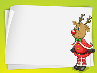 Fototapeta premium a paper sheets and a reindeer