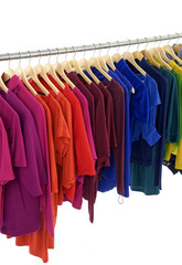 female colorful clothes on Hangers